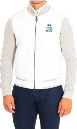 La Martina High Collar Jacket - Heren - Vesten met rits - Wit - M - Katoen - Hoodies & sweatvesten