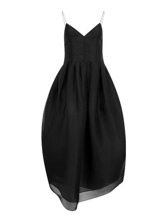 Khaite Colette Black Midi Dress