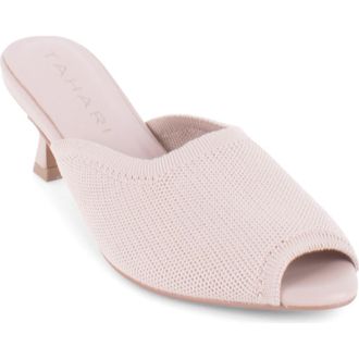 Elie Tahari Maui Peep Toe Kitten Heel Slide Sandal in Natural at Nordstrom, Size 5.5