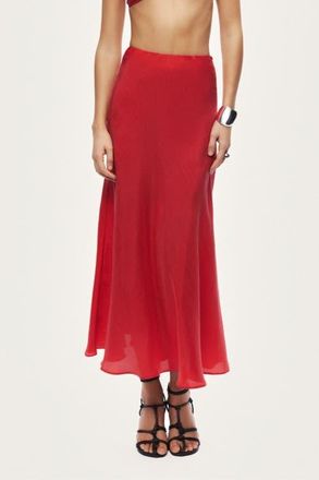 Nocturne Pleated Midi Skirt in Red at Nordstrom, Size X-Large