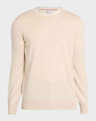 Brunello Cucinelli Men & apos;s Cashmere Melange Crewneck Sweater