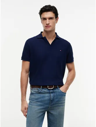 Tommy Hilfiger Mens Regular Fit Open Placket Polo - Light Navy - XL