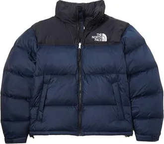 The North Face Retro Nuptse Logo Print Padded Jacket Navy NJ1DK50B