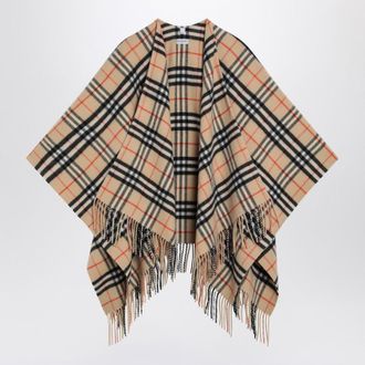 Burberry Check Pattern Wool And Cape