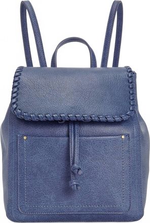 Style & Co. Womens Whipstitch Flap Drawstring Backpack In Navy Blue