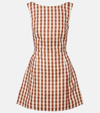 Faithfull The Brand Sofia gingham linen minidress