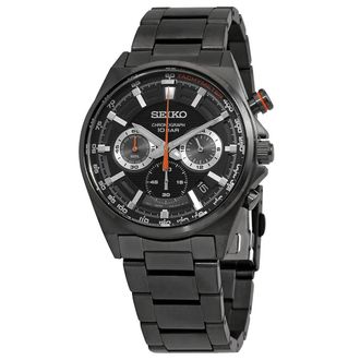 Seiko Essentials Chronograph Quartz Black Dial Mens Watch SSB399P1