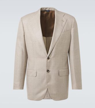Thom Sweeney Prince of Wales check cashmere-blend blazer