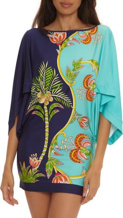 Trina Turk Flamingo Print Cover-Up Dress in Blue Multi at Nordstrom, Size X-Small