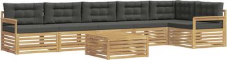 vidaXL Conjunto De Sof&aacute;s De Exterior 7 Uds. Blanco Y Antracita Vidaxl