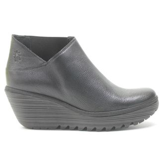FLY London YEGO400FLY Mousse Leather Womens Slip On Boots - Black - Size:UK 5