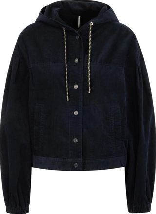 Marc Cain Chaqueta de Pana con Capucha - Jackets - Mujer - Azul - 2XL