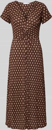 Mango Midikleid mit Knotendetail Modell POMI in Dunkelbraun, Gr&ouml;&szlig;e XS