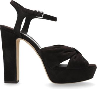 Jimmy Choo London Plateau sandalen Heloise - Dames - Sandalen met hakken - Bruin - 38 EU - Leer - Schoenen