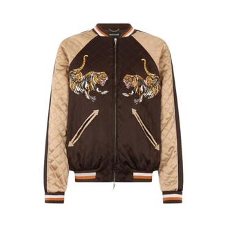 Roberto Cavalli Tijger Bomberjack - Heren - Bomber jackets - Bruin - L - Jassen