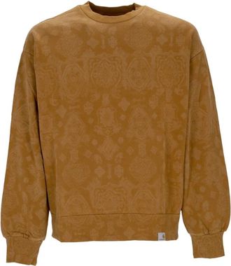 Carhartt Work in Progress Bruine Sweatshirt met Barok Print - Heren - Sweatshirts - Bruin - XL - Katoen - Hoodies & sweatvesten