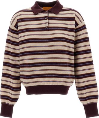 Guest In Residence Multicolor Collegiate Striped Cashmere Polo Shirt
