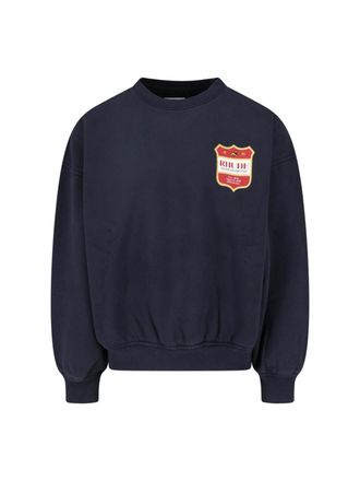 Rhude Black Filatro Crest Cotton Logo Printed Sweatshirt