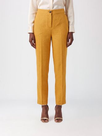 Herno High-Waisted Slim Fit Cropped Trousers in Linen with Tailored Cut