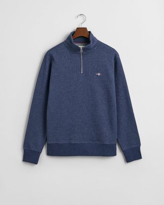 GANT Mens Regular Fit Shield Logo Half Zip Sweatshirt - Dark Blue - Size 2XL