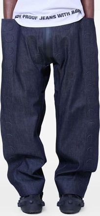 Walter Van Beirendonck Jeans con dettaglio goffrato - Blu
