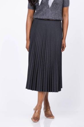 Milly Pleated Midi Skirt In Grey