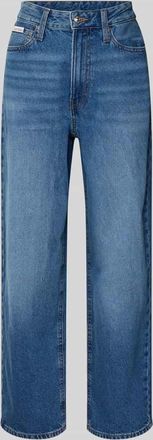 Calvin Klein Jeans Wide Fit Jeans mit Logo-Patch Modell Barrel in Jeansblau Melange, Größe 25/32