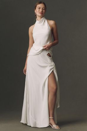 Bardot Solene Cut-Out Satin Maxi Skirt