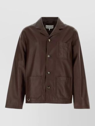 Loewe leather jacket notched lapel front and chest pockets
