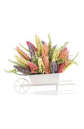 Glitzhome Spring Colors Mixed Heather Floral Cart Centerpiece in Purple at Nordstrom, Size Medium