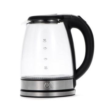 Uber Appliance 1.8L Glass & Stainless Steel Water Boiler, Heater & Electric Tea Kettle