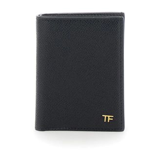 Tom Ford Wallets & Cardholders, male, Black, Size: ONE SIZE Folding Leather Cardholder