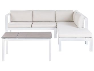 Beliani Conjunto de jard&iacute;n de metal blanco 5 personas