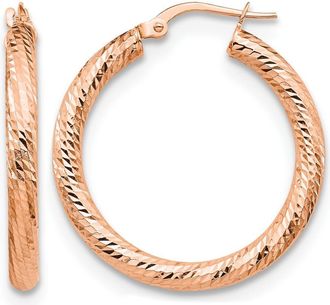 Diamond2Deal 10K Gold Round Shape Hoop Earrings