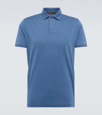 Loro Piana Cotton and silk piqué polo shirt