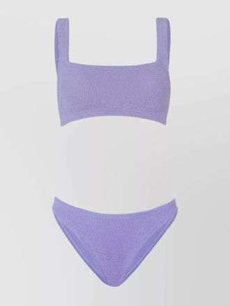 Hunza G crinkle off-shoulder square-neck swimsuit