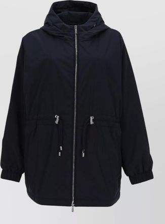 Moorer hooded coat adjustable waist elastic cuffs