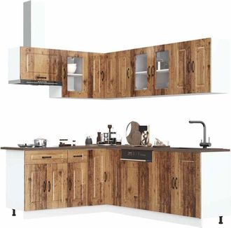 vidaXL Vidaxl - Mueble Cocina Kalmar Madera Vieja 11 Pzas Madera Contrachapada