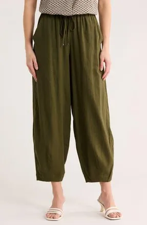 Max Studio Harem Linen Blend Pants in Olive at Nordstrom Rack, Size X-Large