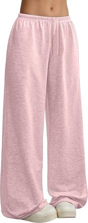 Generic Womens Wide Leg Sweatpants 2025 Trendy Interior Drawstring Baggy Sweatpants High Waisted Casual Trousers Jogger Pant L M S XS XXL 3XL Black Blue Brown