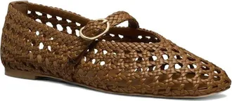 Stuart Weitzman Prim Woven Ballerina Mary Jane