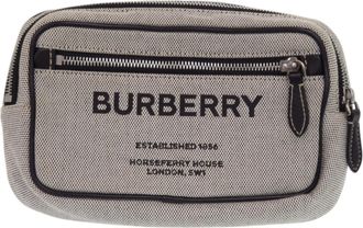 Burberry Black Gray Cotton Canvas Sling Bag (Pre-Owned)