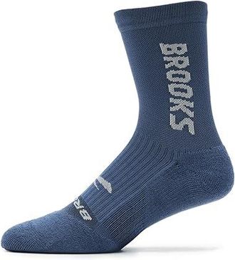 Brooks Ghost Crew Mens No Show Socks Shoes Steel Blue/Brooks : LG (US Mens Shoe 9-11.5 - Womens Shoe 10-12.5), Nylon/Spandex