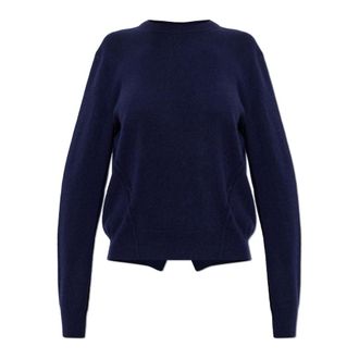 Jil Sander Truien & Vesten, Dames, Blauw, XL, Kasjmier, Cashmere Open-Back Sweater