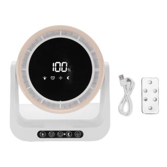 OEM Ventilador De Escritorio De 6 Pulgadas Con Led Digital Para Montaje En Pared, 5 Velocidades, Efecto Viento, Luz Nocturna
