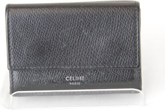 Celine Black Leather Wallet (Tri-Fold) (Pre-Owned)