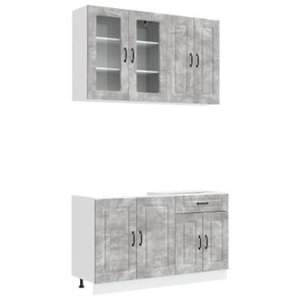 vidaXL Unidad De Cocina Kalmar 4 Uds. Gris Hormig&oacute;n Vidaxl