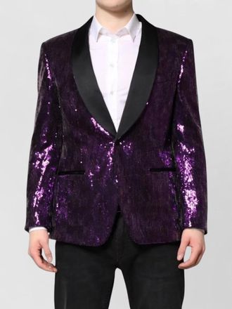 Dolce & Gabbana sequin embellished shawl collar blazer