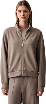Emporio Armani Zip-through Sweatshirt - Dames - Vesten met rits - Bruin - XL - Hoodies & sweatvesten