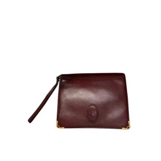 Cartier Pre-owned Vintage leren clutch - Dames - Vintage Clutch - Rood - ONE Size - Leer - Vintage